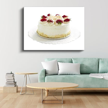 Çilekli Pasta - Kremsi Lezzet Kanvas Tablo