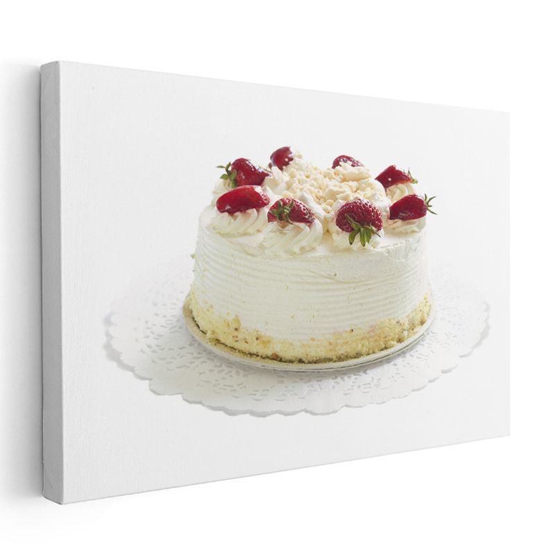 Çilekli Pasta - Kremsi Lezzet Kanvas Tablo