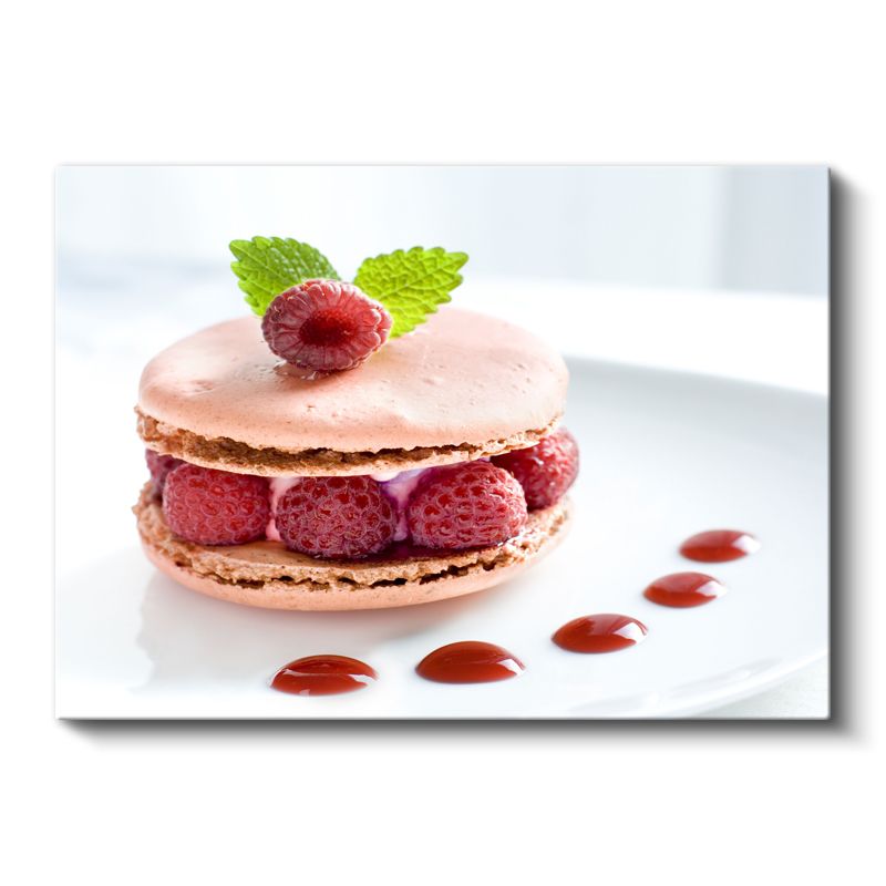 Ahududulu Macaron - Pembe Lezzet Kanvas Tablo