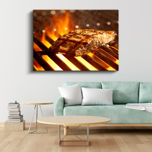 Izgara Et - Ateşte Pişen Lezzet Kanvas Tablo