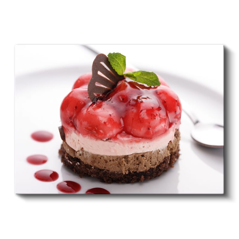 Meyveli Tatlı - Çikolata Süslemeli Lezzet Kanvas Tablo