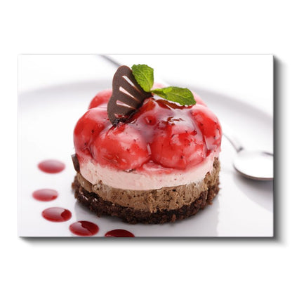 Meyveli Tatlı - Çikolata Süslemeli Lezzet Kanvas Tablo