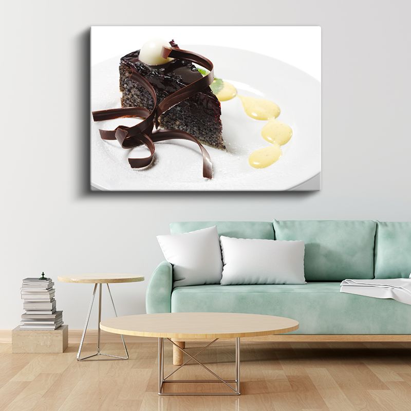Çikolatalı Dilim - Dekoratif Pasta Kanvas Tablo
