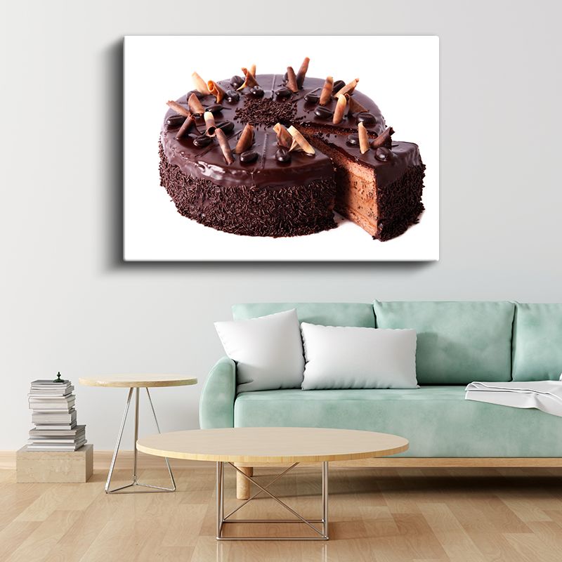 Çikolatalı Pasta - Lezzetli Çikolata Parçacıkları ile Süslenmiş Kanvas Tablo