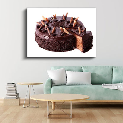 Çikolatalı Pasta - Lezzetli Çikolata Parçacıkları ile Süslenmiş Kanvas Tablo