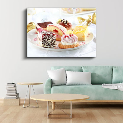 Tatlı Çeşitleri - Renkli Pasta ve Kek Koleksiyonu Kanvas Tablo