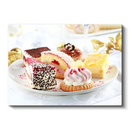 Tatlı Çeşitleri - Renkli Pasta ve Kek Koleksiyonu Kanvas Tablo