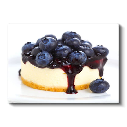 Yaban Mersinli Cheesecake - Tatlı Meyve Sosu Kanvas Tablo