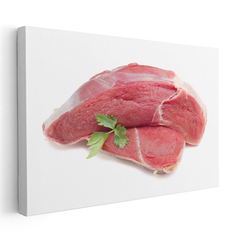 Taze Et Parçaları - Maydanozla Süslenmiş Kırmızı Et Kanvas Tablo