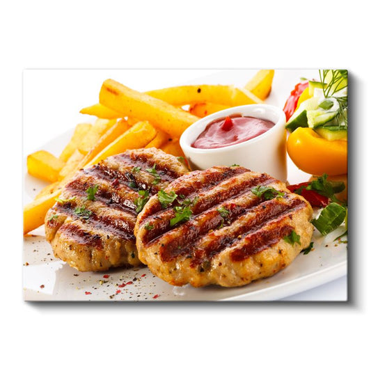 Izgara Köfte - Patates Kızartması Eşliğinde Kanvas Tablo