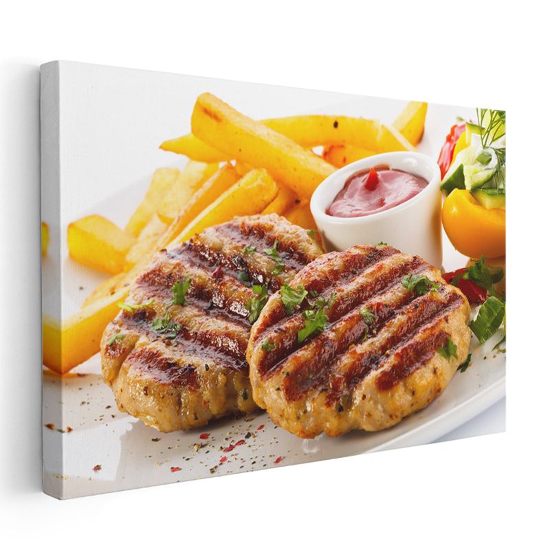 Izgara Köfte - Patates Kızartması Eşliğinde Kanvas Tablo