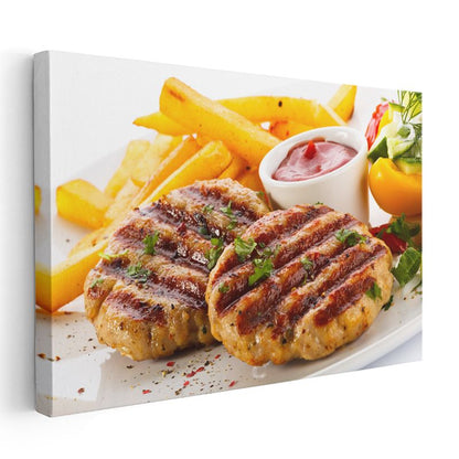 Izgara Köfte - Patates Kızartması Eşliğinde Kanvas Tablo