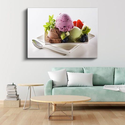 Meyveli Dondurma - Renkli Tazeleyici Lezzet Kanvas Tablo
