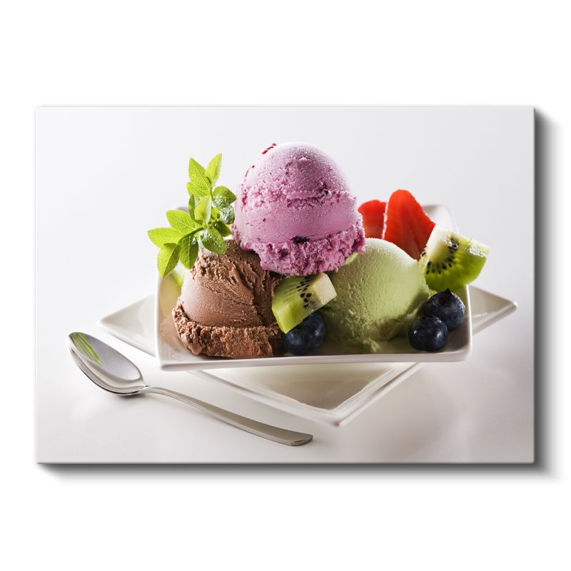 Meyveli Dondurma - Renkli Tazeleyici Lezzet Kanvas Tablo