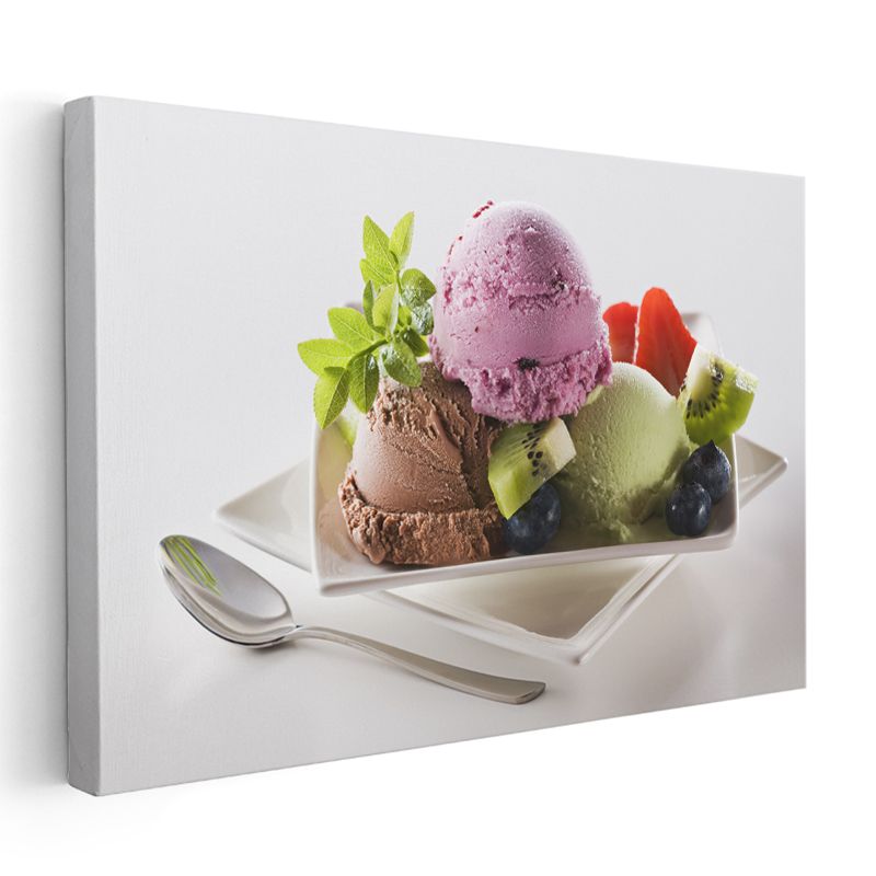 Meyveli Dondurma - Renkli Tazeleyici Lezzet Kanvas Tablo