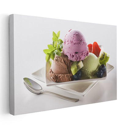 Meyveli Dondurma - Renkli Tazeleyici Lezzet Kanvas Tablo
