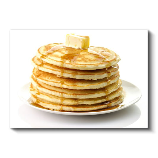 Pancake Kulesi - Tereyağlı Kahvaltı Lezzeti Kanvas Tablo