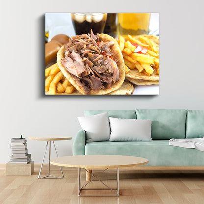 Döner Dürüm - Lezzetli Fast Food Klasiği Kanvas Tablo