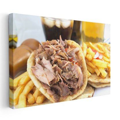 Döner Dürüm - Lezzetli Fast Food Klasiği Kanvas Tablo