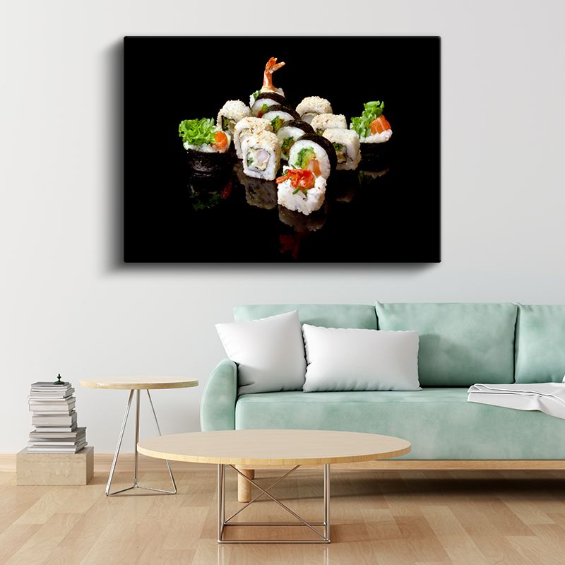 Suşi Çeşitleri - Karides ve Sebzeli Japon Lezzeti Kanvas Tablo