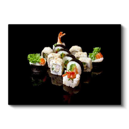 Suşi Çeşitleri - Karides ve Sebzeli Japon Lezzeti Kanvas Tablo
