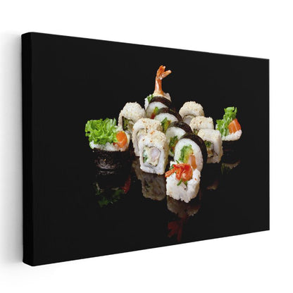 Suşi Çeşitleri - Karides ve Sebzeli Japon Lezzeti Kanvas Tablo