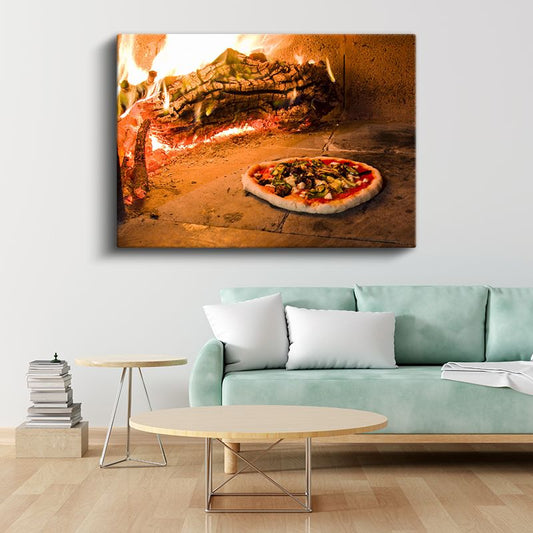 Odun Fırın Pizza - Geleneksel İtalyan Pişirme Sanatı Kanvas Tablo