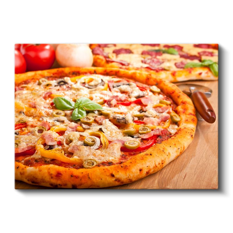İtalyan Mutfağı - Karışık Malzemeli Pizza Kanvas Tablo