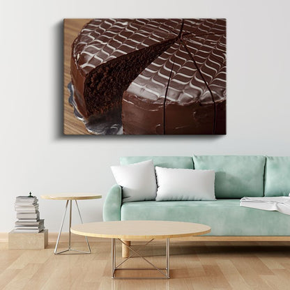 Çikolatalı Pasta - Tatlı Kek Dilimi Kanvas Tablo