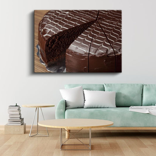 Çikolatalı Pasta - Tatlı Kek Dilimi Kanvas Tablo