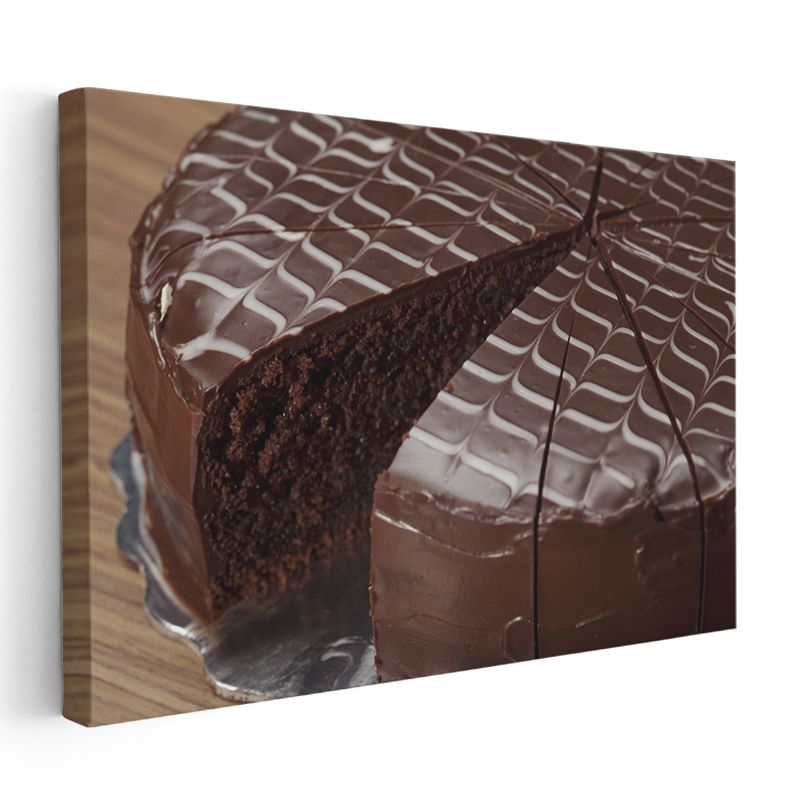 Çikolatalı Pasta - Tatlı Kek Dilimi Kanvas Tablo