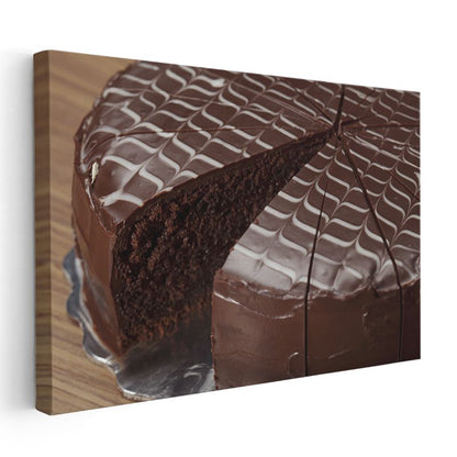 Çikolatalı Pasta - Tatlı Kek Dilimi Kanvas Tablo