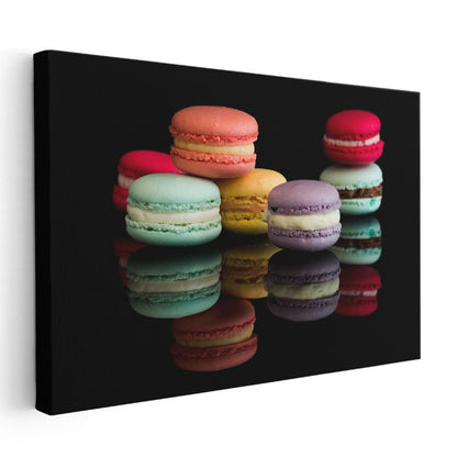 Renkli Makaron - Çeşitli Tatlar ve Renklerde Fransız Lezzeti Kanvas Tablo