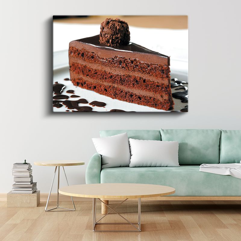 Çikolatalı Pasta - Trüf Toplu Katmanlı Lezzet Kanvas Tablo