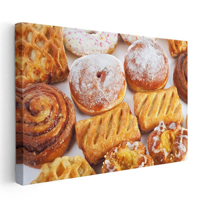 Tatlı Hamur İşleri - Çeşitli Pastane Lezzetleri Kanvas Tablo