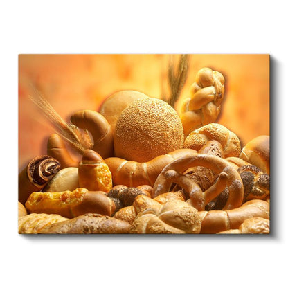 Fırın Lezzetleri - Taze Ekmek Çeşitleri Kanvas Tablo