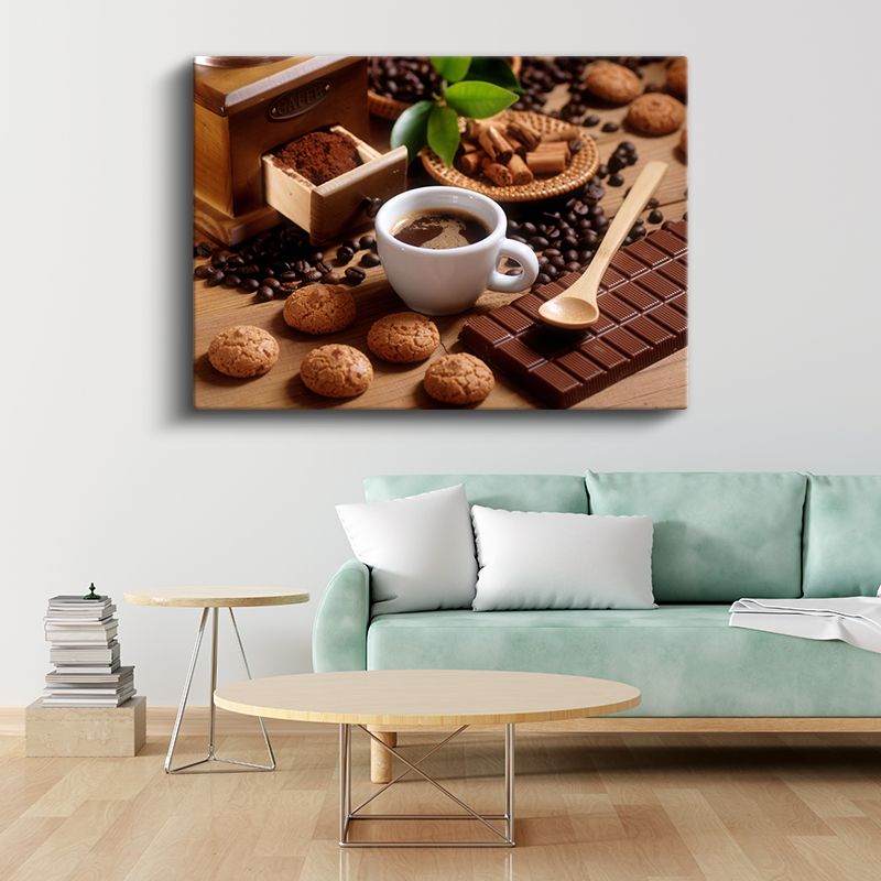 Kahve Dünyası - Espresso ve Çikolata Kanvas Tablo