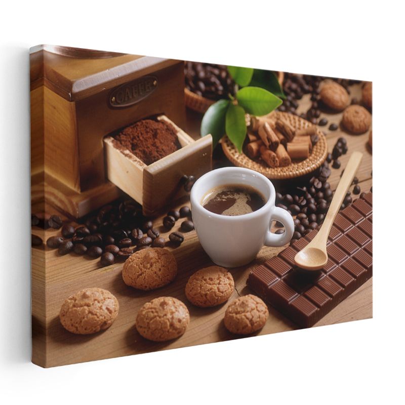 Kahve Dünyası - Espresso ve Çikolata Kanvas Tablo