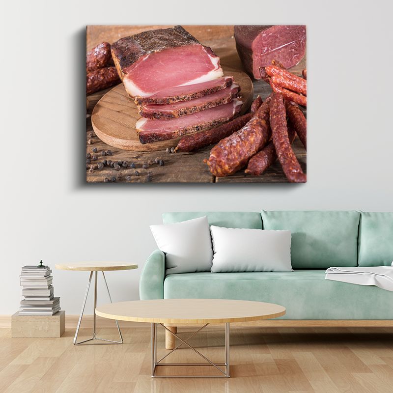 Et Çeşitleri - Geleneksel Şarküteri Ürünleri Kanvas Tablo