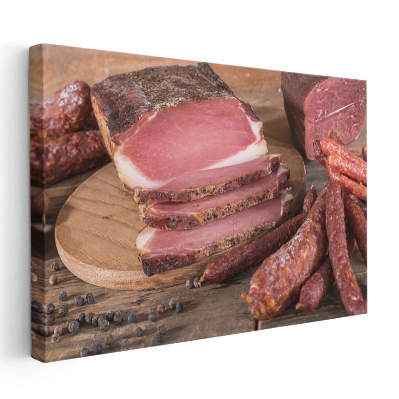Et Çeşitleri - Geleneksel Şarküteri Ürünleri Kanvas Tablo