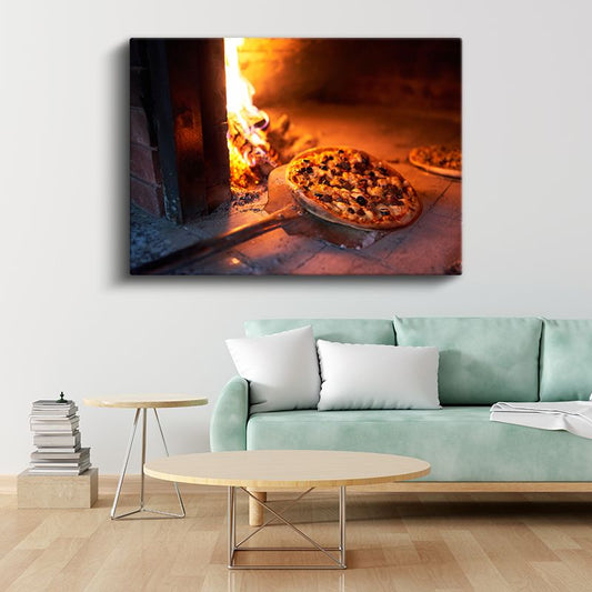 Taş Fırın Pizza - İtalyan Mutfağının Ateşi Kanvas Tablo