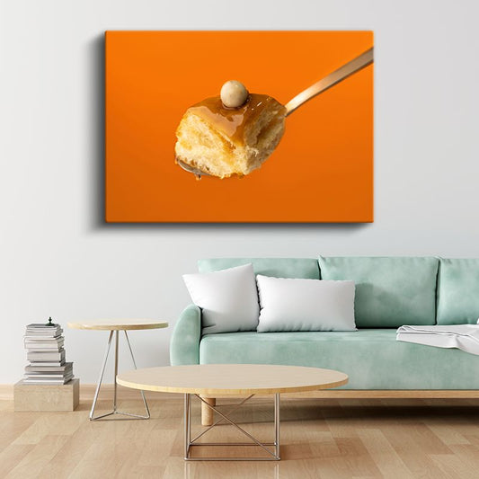 Karamelli Tatlı - Leziz Tatlı Anları Kanvas Tablo