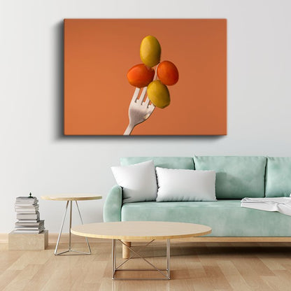 Renkli Zeytinler - Akdeniz Lezzeti Kanvas Tablo