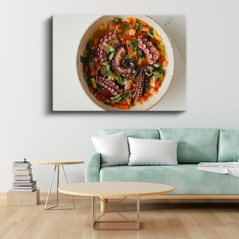 Ahtapot Çorbası - Deniz Mahsullü Gurme Lezzet Kanvas Tablo