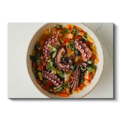 Ahtapot Çorbası - Deniz Mahsullü Gurme Lezzet Kanvas Tablo