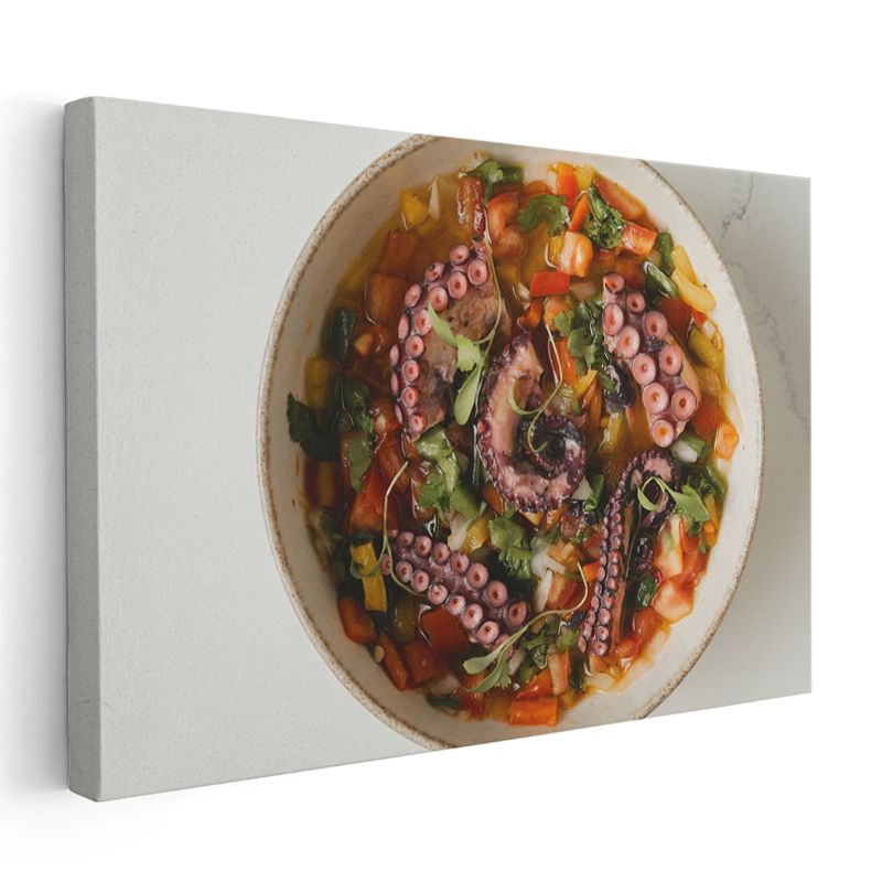 Ahtapot Çorbası - Deniz Mahsullü Gurme Lezzet Kanvas Tablo