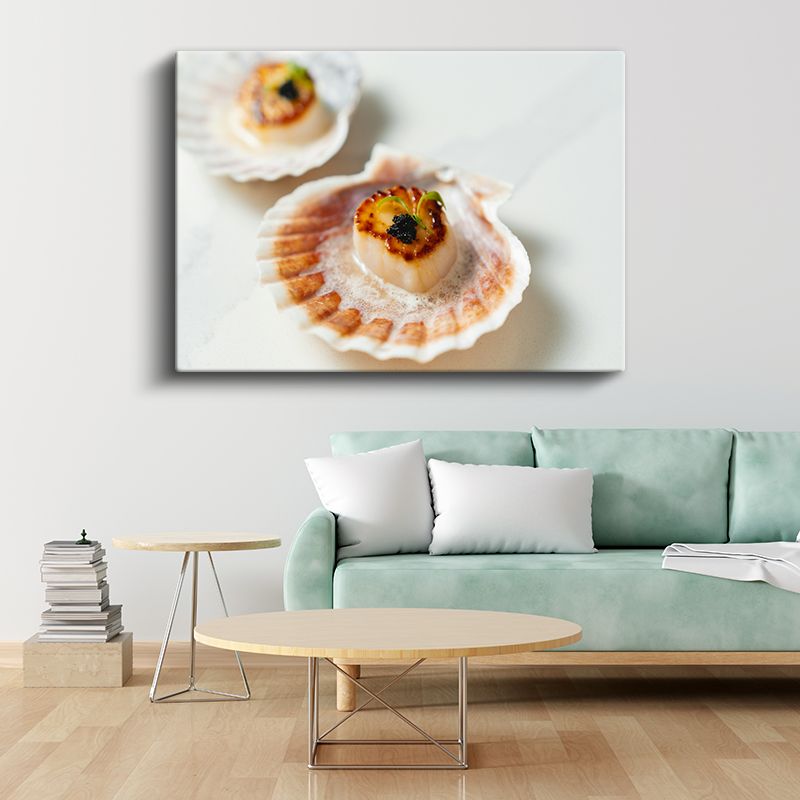 Deniz Tarağı - Gurme Deniz Ürünleri Kanvas Tablo
