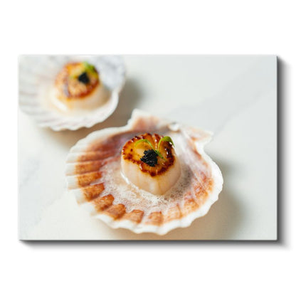 Deniz Tarağı - Gurme Deniz Ürünleri Kanvas Tablo