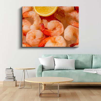 Taze Karides - Deniz Mahsulleri Lezzeti Kanvas Tablo