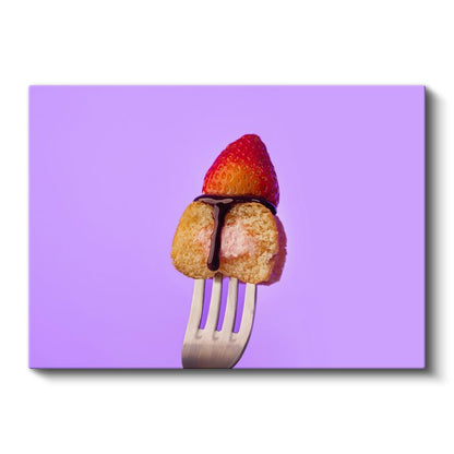 Çilekli Tatlı - Modern Pasta Sunumu Kanvas Tablo